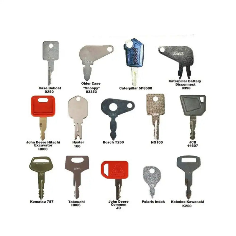 Afbeelding laden in Galerijviewer, 14 Pcs Ignition Key for CASE JCB Caterpillar CAT Komatsu Bobcat Hyster Kobelco Kawasaki Heavy Equipment - Body Parts > Cab External parts > Cab Key from MyMROmarts