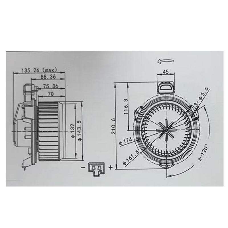 Load image into Gallery viewer, Blower Motor 3C581-72150 for Kubota Tractor M100GXDTC M135GXDTC M5040FC M6040HDC M7040HDC M8540FC M9540DTC M9960HFC from MyMROmarts