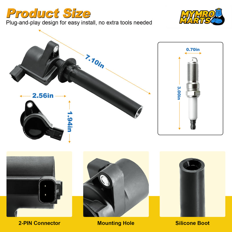 Load image into Gallery viewer, Set of 6 Ignition Coil Pack DG513/DG500 FD502 UF406 and Spark Plugs SP493 Compatible with Taurus Escape Mazda Tribute Escape Taurus Sable Mariner Montego V6 3.0L - Electrical Parts > Other Electrical Parts > Solenoid Valve Coil from MyMROmarts