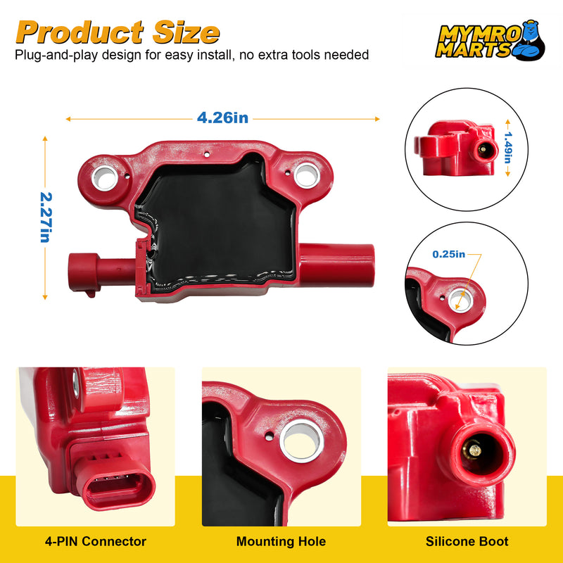 Cargue la imagen en el visor de la galería, 8PCS Ignition Coil UF413 & 8PCS 8mm Spark Plug Wires 748UU For Canyon Tahoe LaCrosse Escalade Express Savana Silverado SSR Yukon CTS 4.8L 5.3L 6.0L 6.2L - Electrical Parts > Other Electrical Parts > Solenoid Valve Coil from MyMROmarts