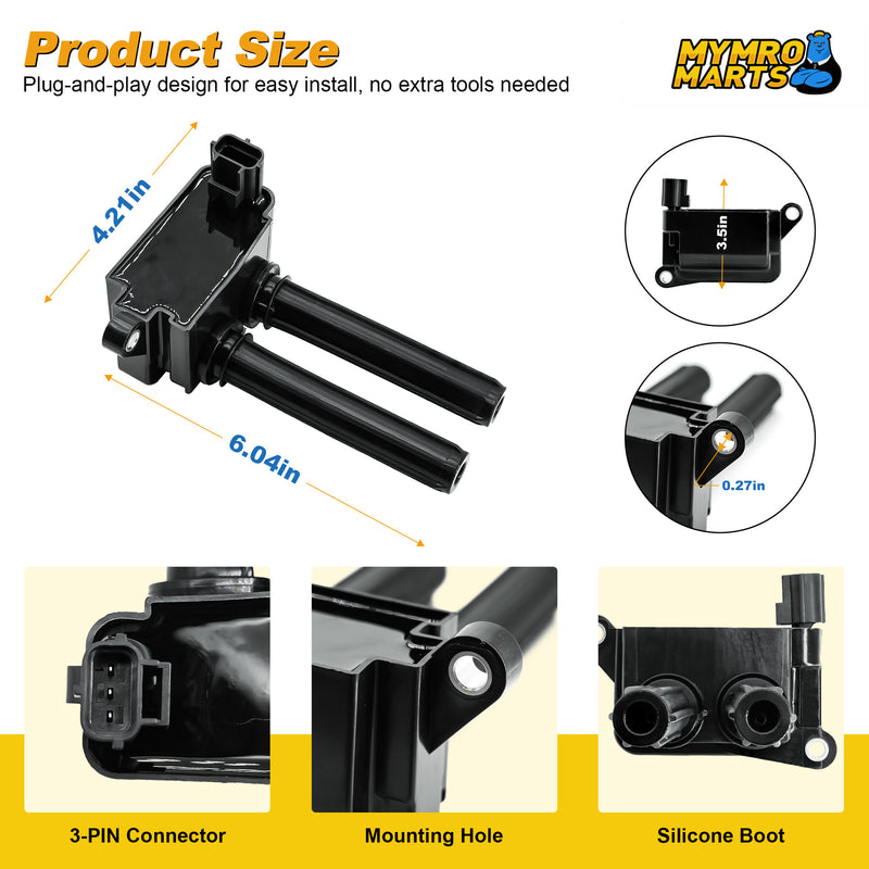 Load image into Gallery viewer, Ignition Coils Pack Set of 8 UF504 for 5.7 V8 HEMI Compatible with Dodge Ram 1500 2500 3500 Charger Durango Chrysler 300 Jeep Grand Cherokee 2009-2015 - Electrical Parts > Other Electrical Parts > Solenoid Valve Coil from MyMROmarts
