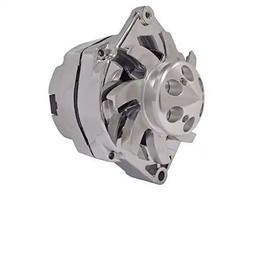 Lataa kuva gallerian katseluohjelmaan New Alternator Replacement For High Output 110 AMP Chrome Plated Alternator W/Billet Custom 1 Groove Pulley Self Exciting (Low Cut In) - Electrical Parts > Alternator from MyMROmarts
