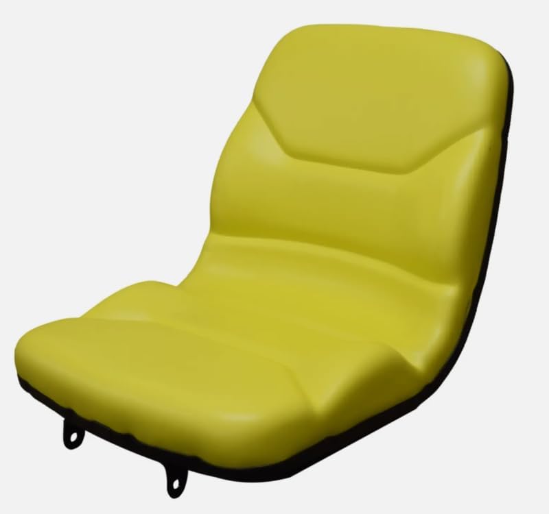 Cargue la imagen en el visor de la galería, Tractor Seat with Flip-Up Bracket Compatible with John Deere Compact Tractor Models: 1070, 3005, 4005, 670, 770, 790, 870, 970, 990; Replaces JD part numbers M805158 & M803465; Yellow; 108000YE+901002 from MyMROmarts