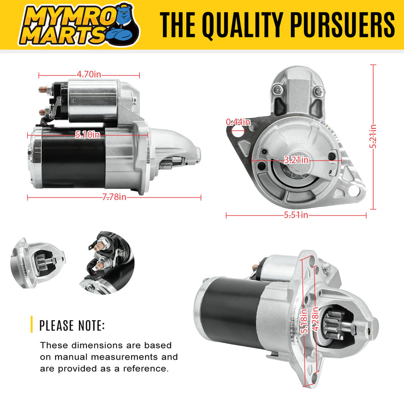 Chargez l'image dans la visionneuse de la galerie, New Starter Replacement For 04-11 Subaru Impreza Replacement Forester w/o Turbo, 05 06 07 Legacy Outback 2.5L 3.0L & 05 06 07 Saab 2.5L SMT0292, 41048181 - Electrical Parts > Starter Motor from MyMROmarts