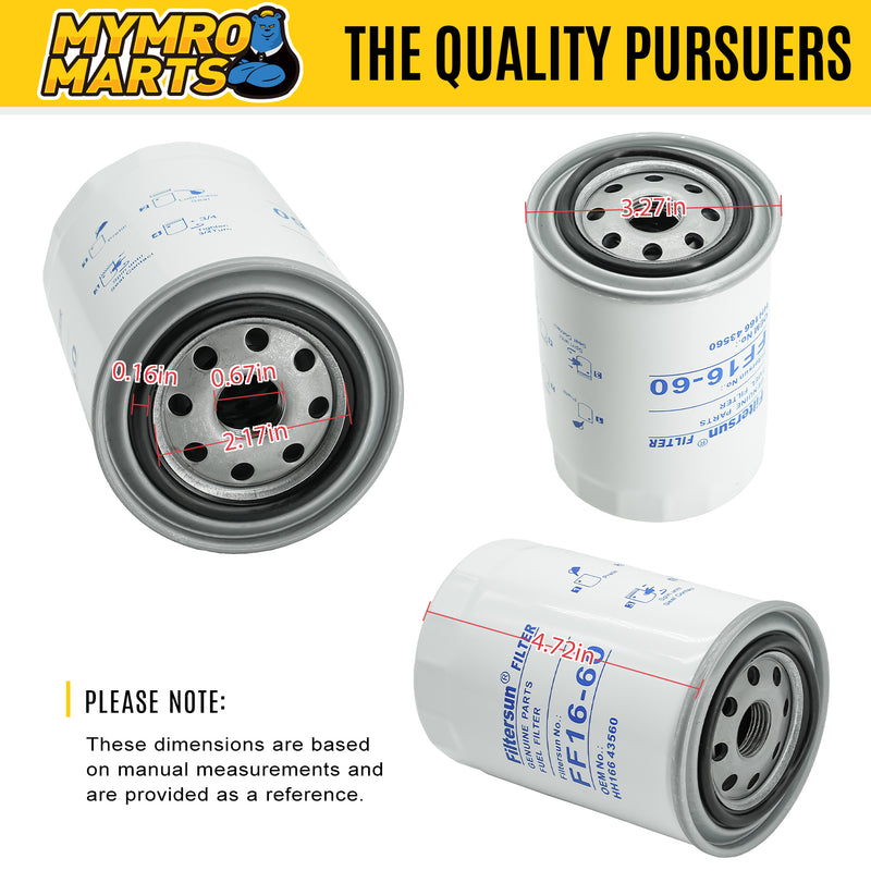 Load image into Gallery viewer, Fuel Filter 16631-43560 for Kubota Engine V1505 V1903 V2203 V2403 Excavator KX080-3T Tractor M7040 from MyMROmarts