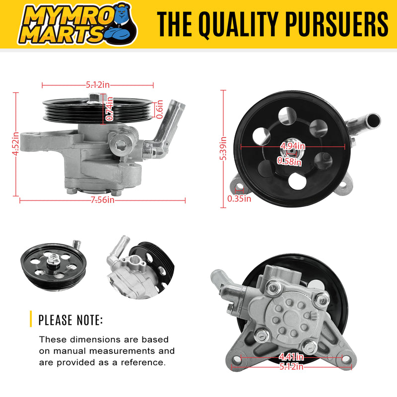 Load image into Gallery viewer, Power Steering Pump Power Assist Pump w/Pulley Replace for 21-5290 56110-PGK-A01 Fit for 2003-2004 Hon'da SUV Pilot 3.5L V6 - Hydraulic Parts > Gear Pump from MyMROmarts