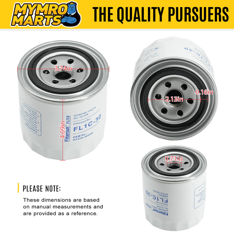 Load image into Gallery viewer, 4Pcs Oil Filter HH1C0-32430 Replacement for Kubota Loader SVL75 SVL75C SVL90 SVL95 Excavator KX057 KX080 KX91 - Engine Maintenance Parts > Oil Filter from MyMROmarts