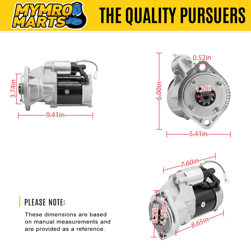 Load image into Gallery viewer, New Starter 123900-77010 S13-160 123900-77011 12390077010 For Gehl 7800 Skid Steer Mustang 2105 Skid Steer Yanmar Engine Yanmar 4Tne102 4Cyl Diesel 1998 from MyMROmarts