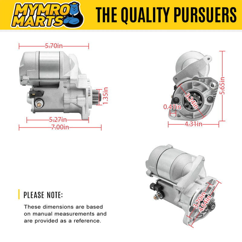 Load image into Gallery viewer, Starter Motor 19616-63010 for Kubota Excavator KX033-4 U35 U35-4 Engine V1902 V1902B from MyMROmarts