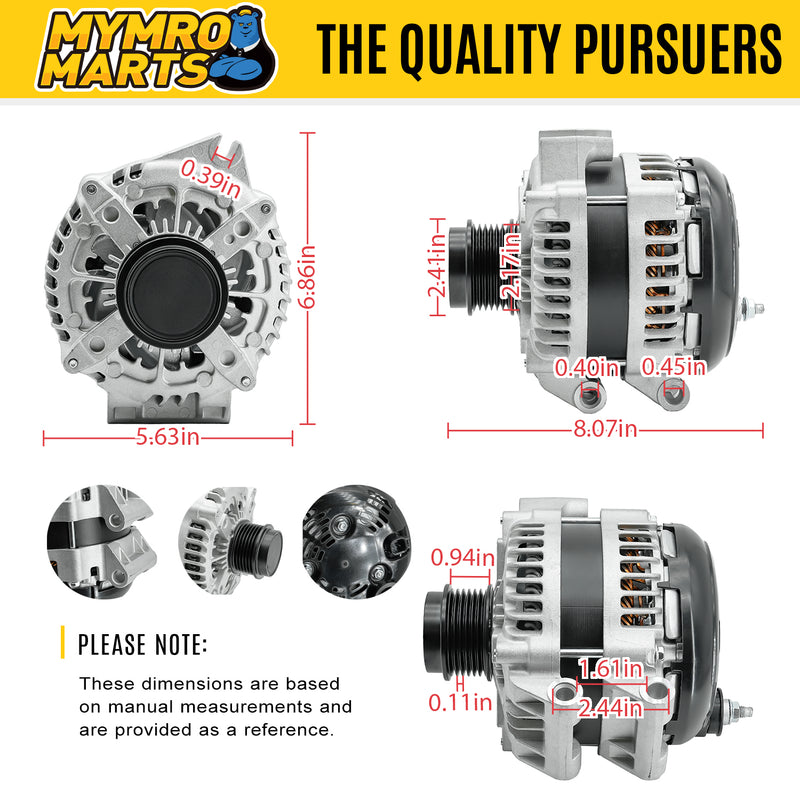 Load image into Gallery viewer, 220A 12V Alternator 421000-7191 56029733AB 6-Groove Pulley Compatible with 2017-2020 Chrysler Minivan Pacifica,2020 Voyager with Engine V6 3.6L - Electrical Parts > Alternator from MyMROmarts