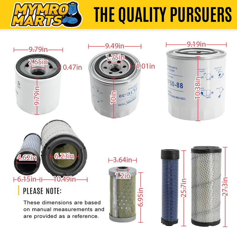 Load image into Gallery viewer, Filter Kit TC620-93230 HH164-32430 TC422-82620 1J800-43170 1G311-43380 Compatible with Kubota L3301 & L3901 w/D1803 Engine - Engine Maintenance Parts > Filter Kits from MyMROmarts