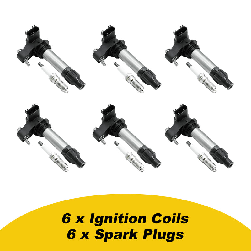 Load image into Gallery viewer, 6PCS Ignition Coil UF569 & 6PCS Double Iridium Spark Plug 12622561 For Buick Allure Enclave LaCrosse/Cadillac ATS XTS CTS SRX STS/Chevy Impala Malibu Equinox Traverse/GMC Canyon Acadia Terrain/Saturn/Suzuki - Electrical Parts > Other Electrical Parts > Solenoid Valve Coil from MyMROmarts