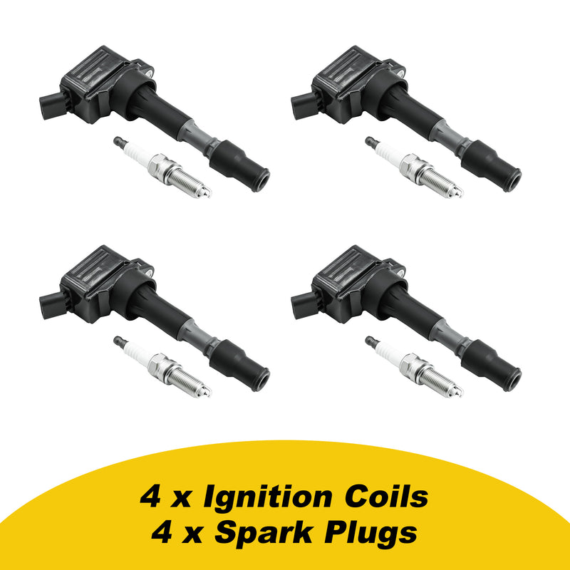 Load image into Gallery viewer, 4 ignition coils UF816 with 4 iridium Spark Plugs for Hyundai Veloster Elantra Sonata Hybrid Kona with 2.0L L4 - Electrical Parts > Other Electrical Parts > Solenoid Valve Coil from MyMROmarts