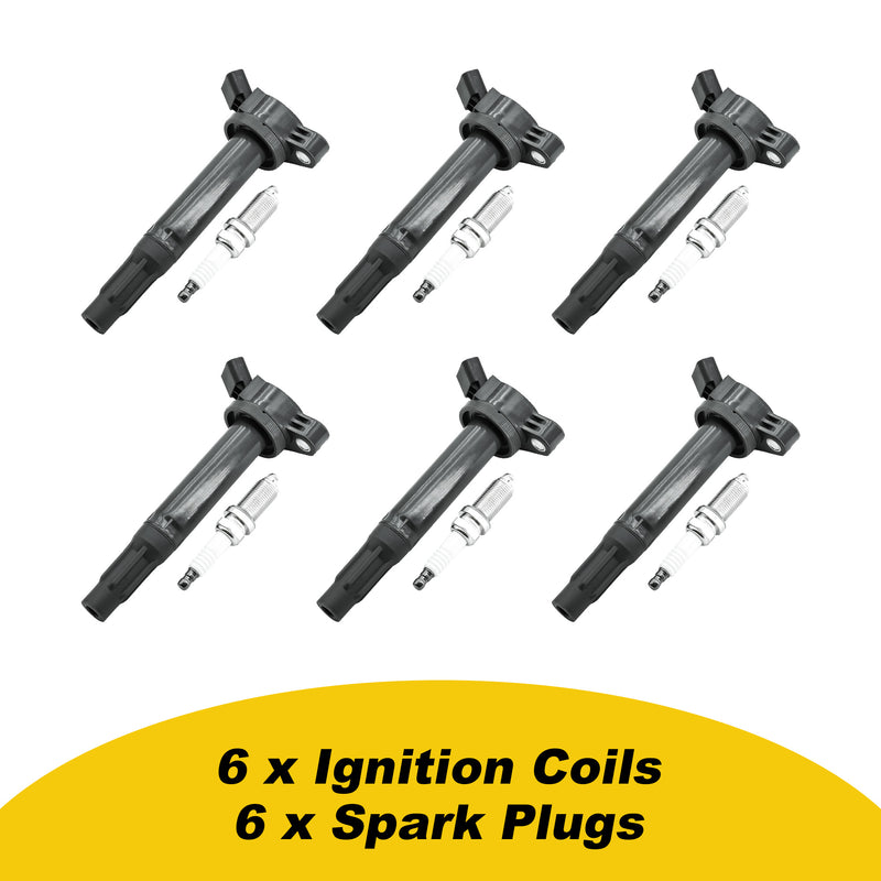 Cargue la imagen en el visor de la galería, 6PCS Ignition Coil Pack UF487 90919-02251 90919-A2002 & Double Iridium Spark Plug Fit for Scion 2011–2015 Coupe tC with Engine 2.5L - Electrical Parts > Other Electrical Parts > Solenoid Valve Coil from MyMROmarts