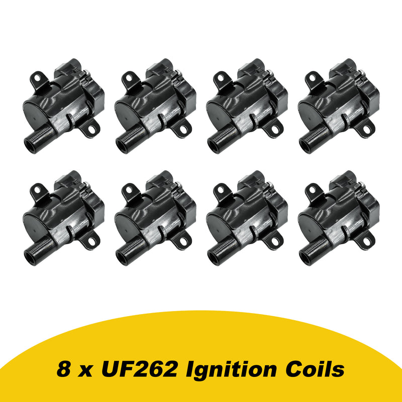 Cargue la imagen en el visor de la galería, Set of 8 Round Ignition Coil Pack UF262 D585 For Chevy GMC Chevrolet Silverado 1500 2500 3500 Tahoe Suburban Express Sierra Savana Yukon Escalade Avalanche Envoy V8 4.8L 5.3L 6.0L - Electrical Parts > Other Electrical Parts > Solenoid Valve Coil from MyMROmarts