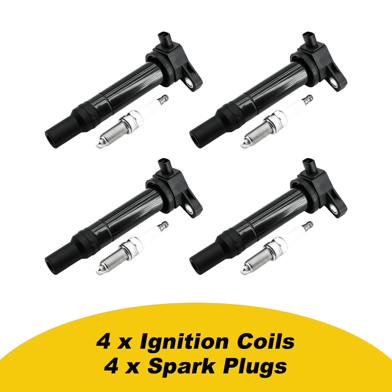 Indlæs billede i Gallery Viewer, Set of 4 Ignition Coil Packs UF499 C1543 and Spark Plugs Fits for 2006 2007 2008 2009 2010 2011 Kia Rio Rio5 Rondo Hyundai Accent 1.6 L4 - Electrical Parts > Other Electrical Parts > Solenoid Valve Coil from MyMROmarts