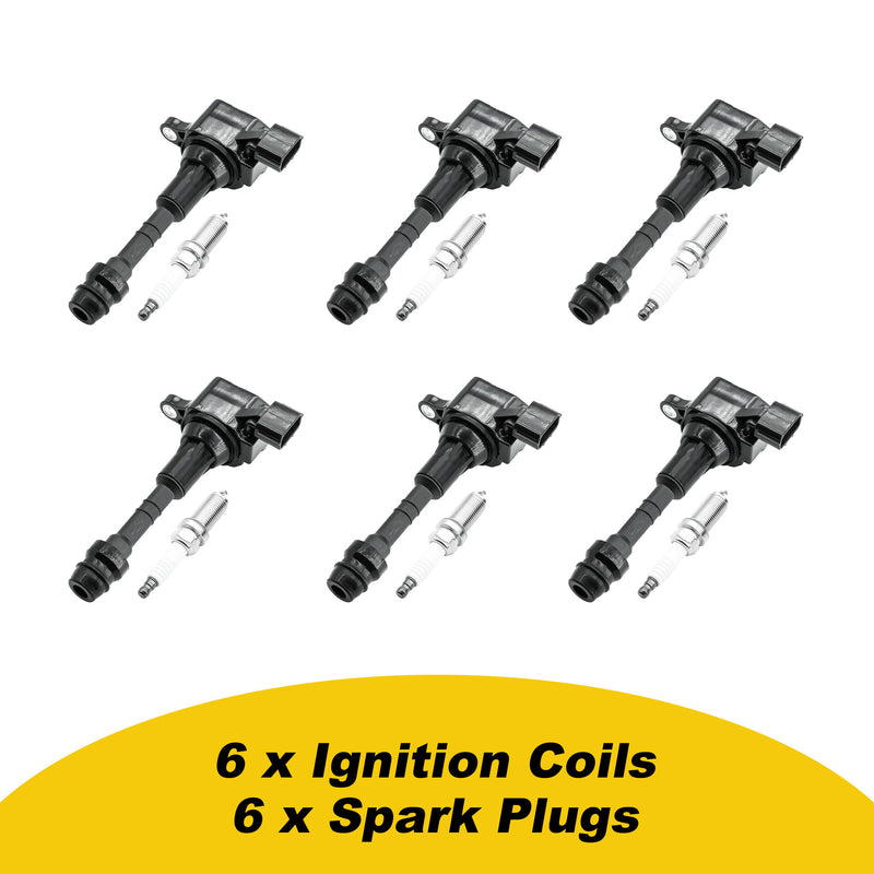 Cargue la imagen en el visor de la galería, 6PCS Ignition Coil UF349 C1406 & Double Iridium Spark Plug 224018H515 For Nissan Altima Maxima Murano Frontier Quest XTERRA Pathfinder NV1500 NV2500 NV3500/Infiniti l35 QX4/Suzuki Equator V6 - Electrical Parts > Other Electrical Parts > Solenoid Valve Coil from MyMROmarts