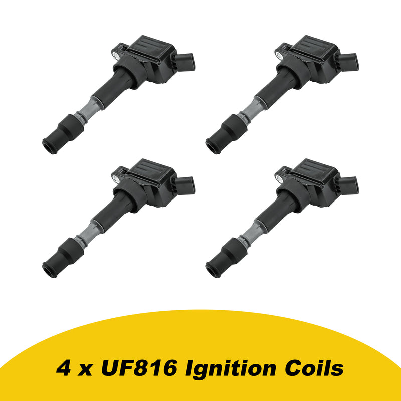 Load image into Gallery viewer, 4Pcs Ignition Coil Pack UF816 and Spark Plug 93175 Compatible with Hyundai Elantra Kona Sonata Veloster with 2.0L L4 - Electrical Parts > Other Electrical Parts > Solenoid Valve Coil from MyMROmarts