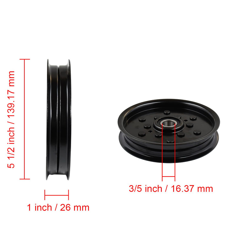 Load image into Gallery viewer, 38297 Flat Idler Pulley Compatible with Bobcat XM Series Mowers, OD: 5-3/4", Flat OD: 5", Bore: 3/8" from MyMROmarts