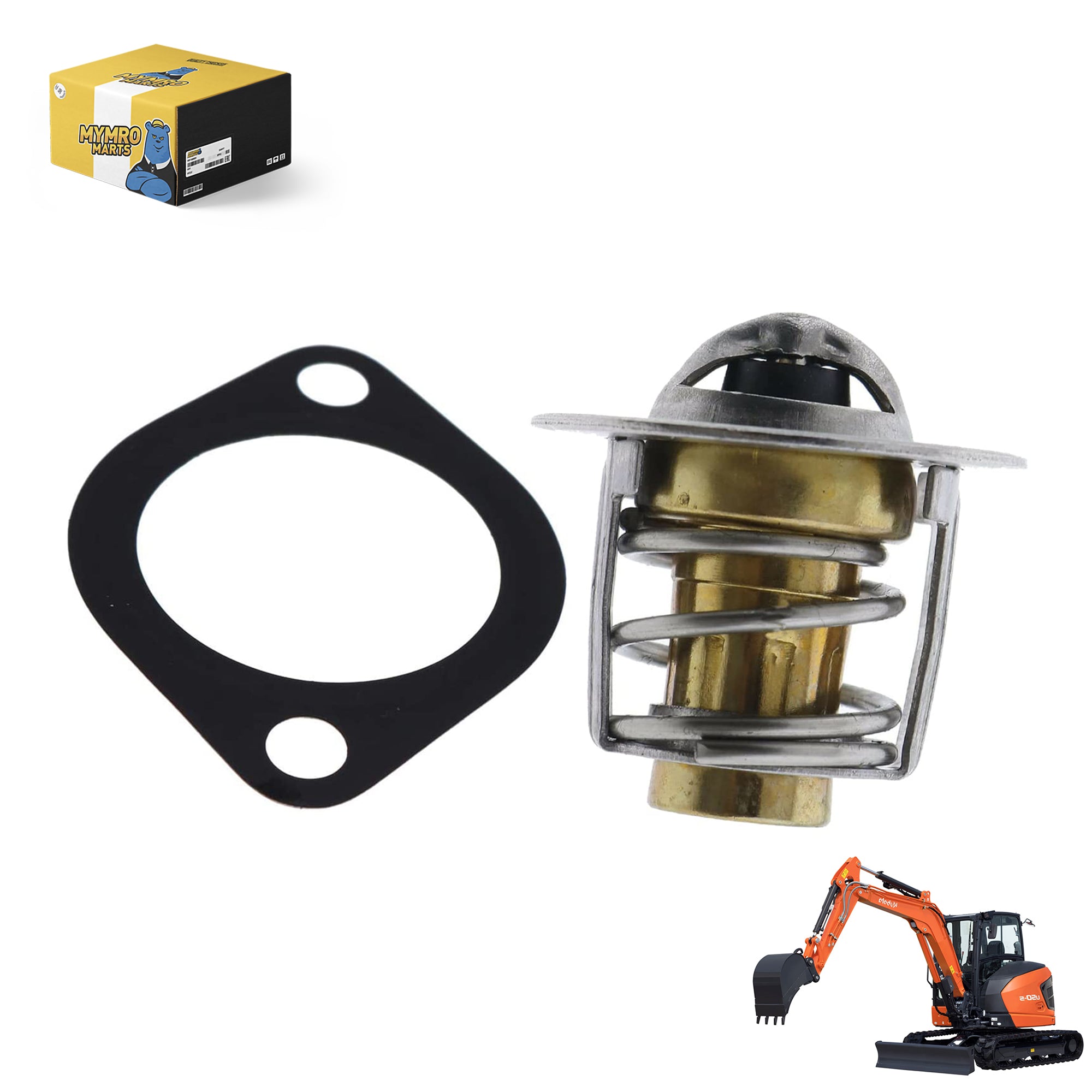 180°F Engine Thermostat 15531-73011 15531-73014 for Kubota U10-5 R310 KH-007H KX61-2 K008-3 K008-5 Excavator D600 D640 D750 D662 D722 D750 D850 V1200 Engine