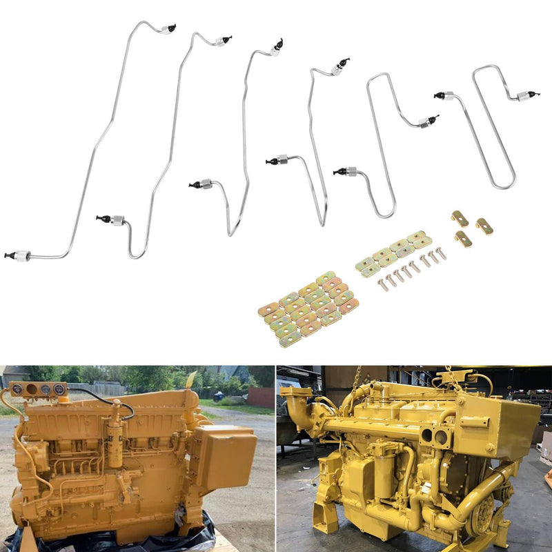 Load image into Gallery viewer, 6Pcs Fuel Injection Line Kit with Clamps 1917941 1917942 1917943 1917944 1917945 1917946 For Caterpillar CAT 3406 3406B 3406C engine from MyMROmarts