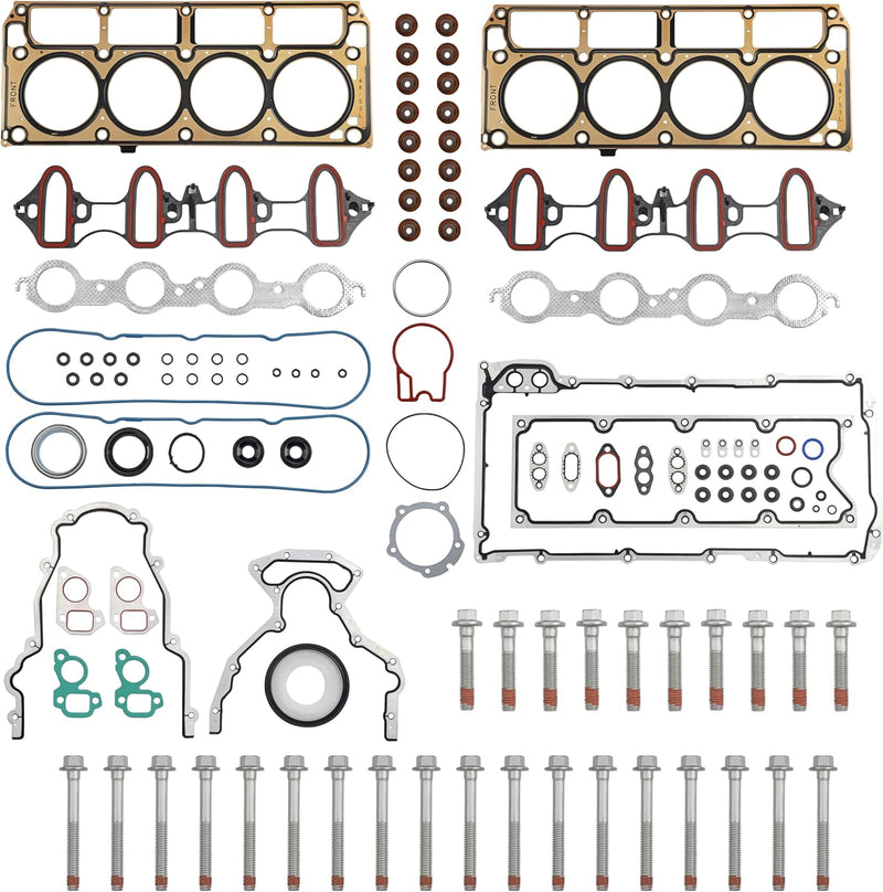 Afbeelding laden in Galerijviewer, Full Cylinder 5.3 Head Gasket Set with ES72220 Bolts Intake Manifold Oil Pan Gasket Set Compatible with Chevy GMC Cadillac Buick Vehicle 2004-2014 Express Silverado Suburban Sierra Yukon 5.3L Engines from MyMROmarts