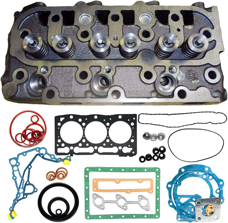Load image into Gallery viewer, D1105 Cylinder Head with Valve&Full D1105 Head Gasket Kit for Kubota D1105 Compatible with B26 B7610 F2880 FZ2400 RTV1140CPX RTV1100MCW from MyMROmarts