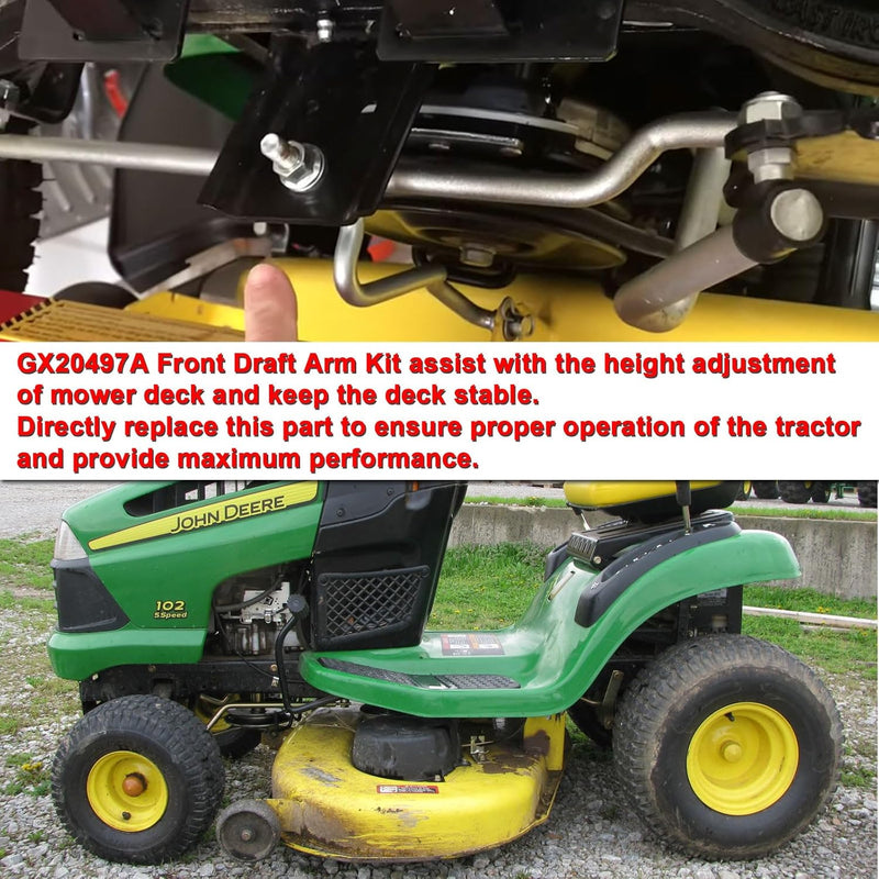 Afbeelding laden in Galerijviewer, GX20497A Deck Lift Linkage Hanger Arm Front Draft Arm Kit Suitable for John Deere Tractor Mower 155C,190C,D100,D105,D110,D120 X S E L LA Series from MyMROmarts
