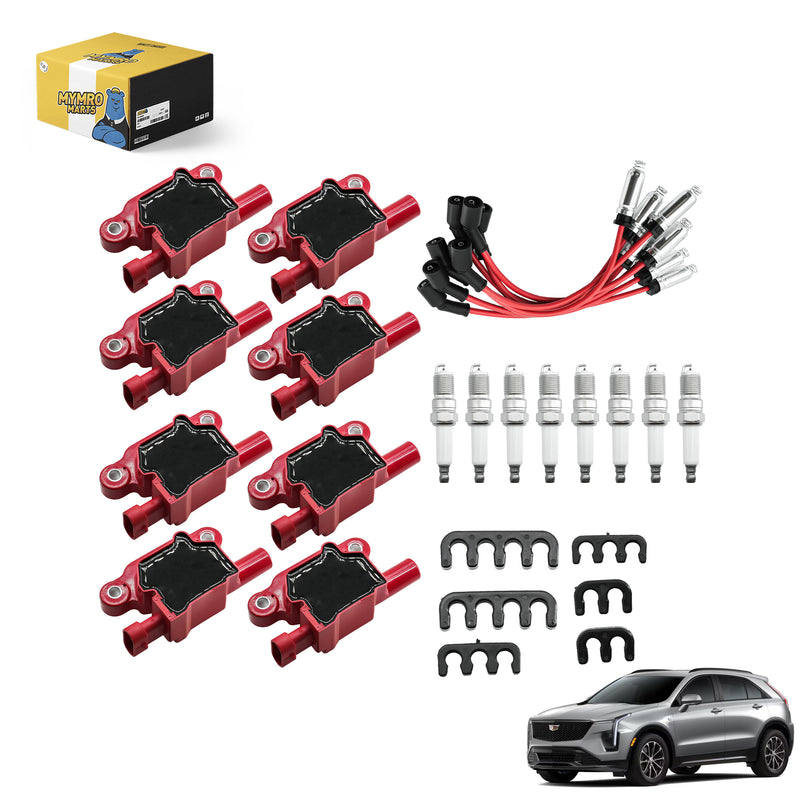 Load image into Gallery viewer, Set of 8 Square UF413 Ignition Coils Pack & Platinum Spark Plugs & Wires Set, Replacement for UF413 D510C 5C1554,Compatible with Cadillac SUV Escalade Sedan CTS with V8 6.2L Engine - Electrical Parts > Other Electrical Parts > Solenoid Valve Coil from MyMROmarts
