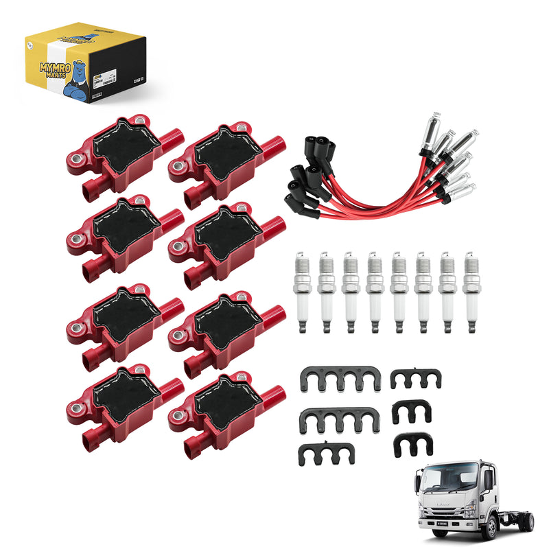 Lataa kuva gallerian katseluohjelmaan Set of 8 Square UF413 Ignition Coils Pack & Platinum Spark Plugs & Wires Set, Replacement for UF413 D510C 5C1554,Compatible with Isuzu 2007 Truck NPR with V8 6.0L Engine - Electrical Parts > Other Electrical Parts > Solenoid Valve Coil from MyMROmarts