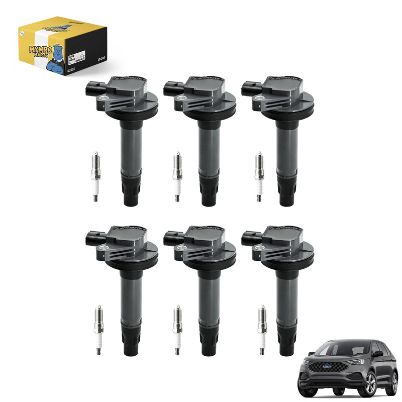 Load image into Gallery viewer, Pack of 6 Ignition Coils UF553 Pack and Spark Plugs 5019 LTR5GP UF595 DG520 For Ford Edge Flex Taurus Taurus X with Engine 3.5L V6 - Electrical Parts > Other Electrical Parts > Solenoid Valve Coil from MyMROmarts