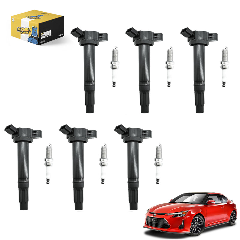 Load image into Gallery viewer, 6PCS Ignition Coil Pack UF487 90919-02251 90919-A2002 & Double Iridium Spark Plug Fit for Scion 2011–2015 Coupe tC with Engine 2.5L - Electrical Parts > Other Electrical Parts > Solenoid Valve Coil from MyMROmarts