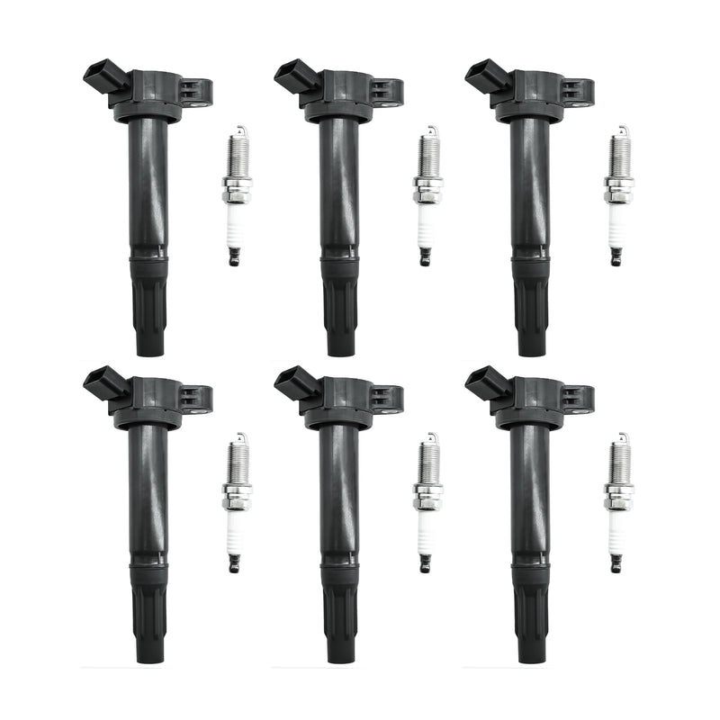 Cargue la imagen en el visor de la galería, 6PCS Ignition Coil Pack UF487 90919-02251 90919-A2002 & Double Iridium Spark Plug Fit for Scion 2011–2015 Coupe tC with Engine 2.5L - Electrical Parts > Other Electrical Parts > Solenoid Valve Coil from MyMROmarts