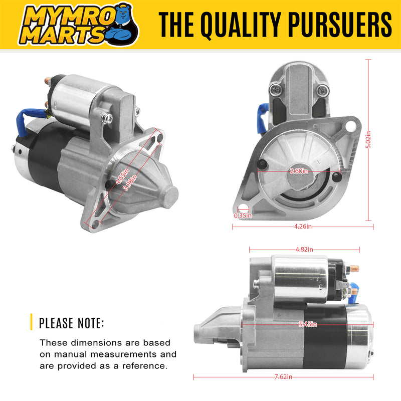 Load image into Gallery viewer, 12V 8T Starter Motor 16853-63011 16853-63013 for Bobcat Carrier Club Car Cub Cadet Grasshopper Husqvarna Ingersoll Rand w/Kubota D722 D782 D1005 D1105 Z402 Z482 Z602 Engines from MyMROmarts