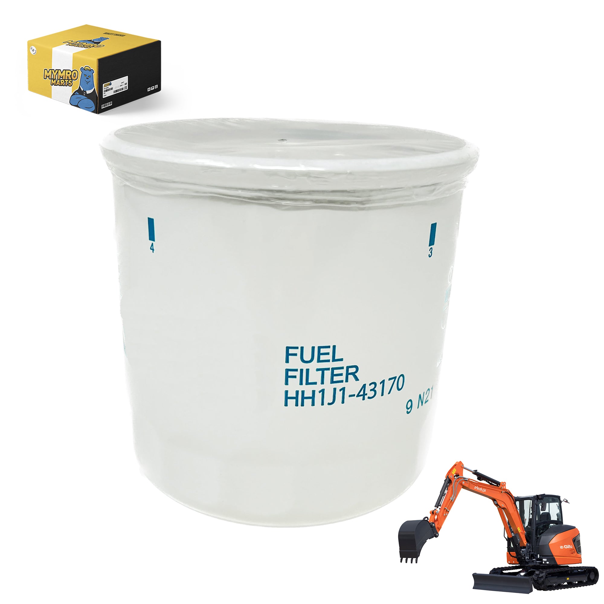 Fuel Filter HH1J1-43172 for Kubota Tractor L3301DT L3901DT M6060HD MX5400DT MX6000DTHC