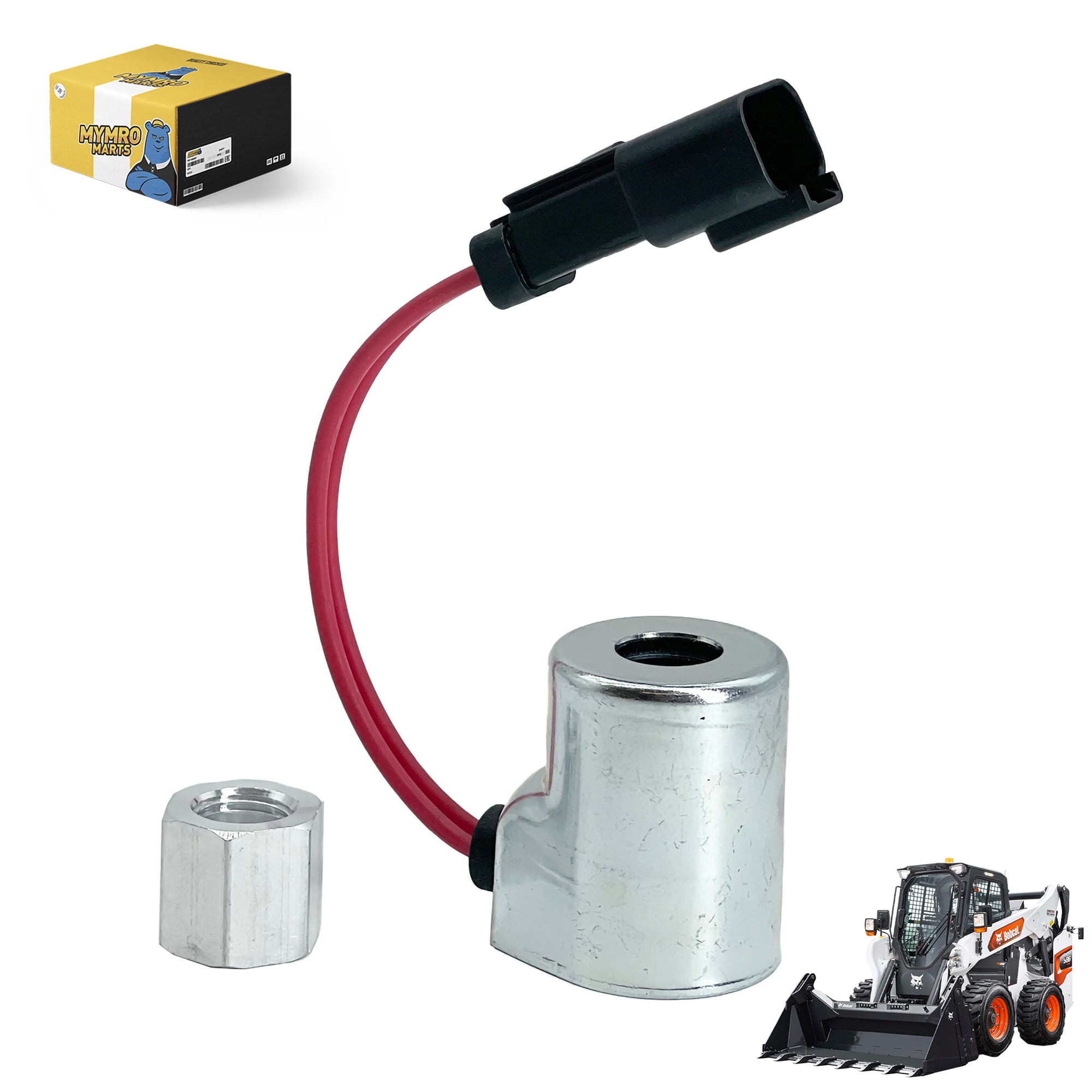 10V Solenoid Valve Coil 6717706 for Bobcat 751 763 853 A220 A300 S220 S250 T190 T200 Loader