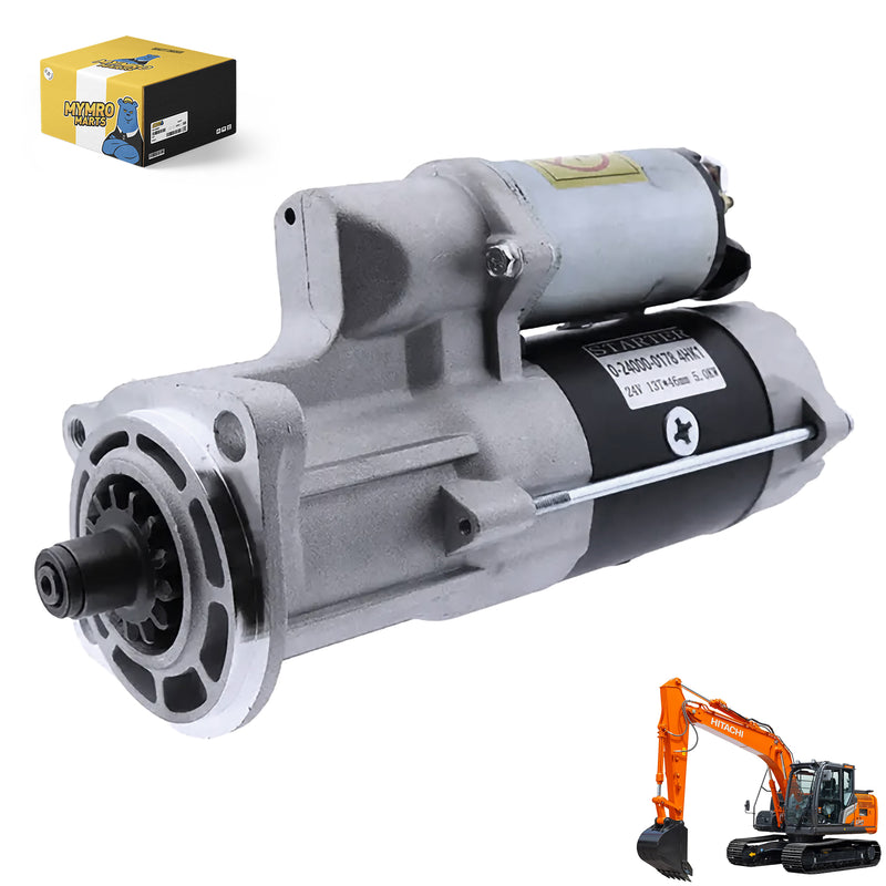 Load image into Gallery viewer, 24V Starter Motor 0-24000-0178 898054-0630 for Hitachi Excavator ZAX15 ZX200-3 ZX230 ZX240 with Isuzu Engine 4HK1 from MyMROmarts
