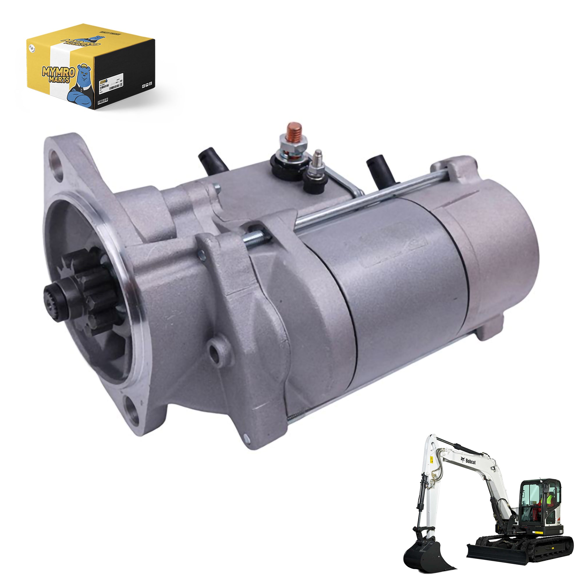 12V 10T Starter Motor 7253205 6681858 for Bobcat Excavator E25 E26 E27 E27Z E32 E35Z E37 E42 E45 E50 E55 E85 E88 Kubota D1105