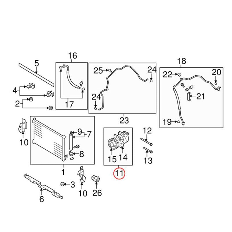 Cargue la imagen en el visor de la galería, A/C Compressor 92600-JM01B for Nissan Rogue Select 2008-2014 L4 2.5L - Body Parts > Cab Interior Parts > Air Conditioning Compressor from MyMROmarts