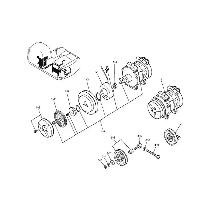 Load image into Gallery viewer, A/C Compressor LC91V00001F1 for Kobelco Excavator SK160LC SK200-6 SK210LC SK250LC SK290LC SK330LC SK480LC from MyMROmarts