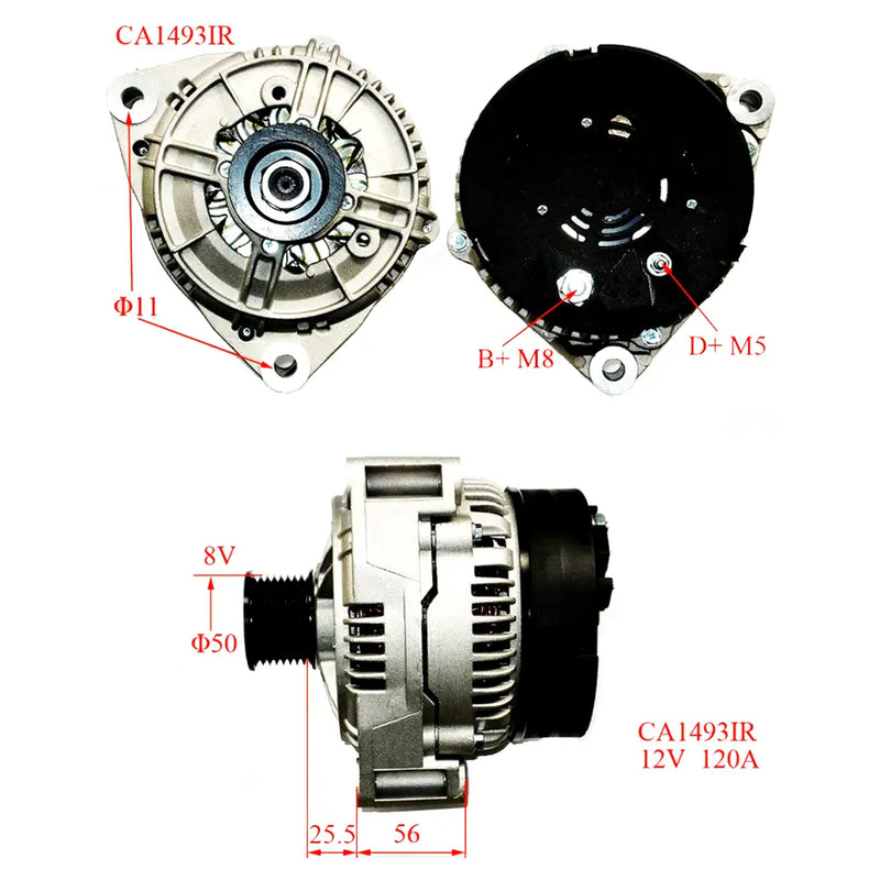 Load image into Gallery viewer, Alternator AL111676 for John Deere Tractor 6010 6110 6120 6120L 6215 6310 from MyMROmarts
