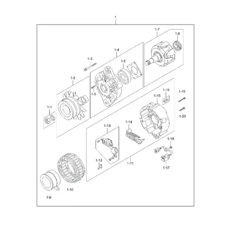 Load image into Gallery viewer, Alternator XJAF-00531 For Hyundai Excavator R110-7 from MyMROmarts