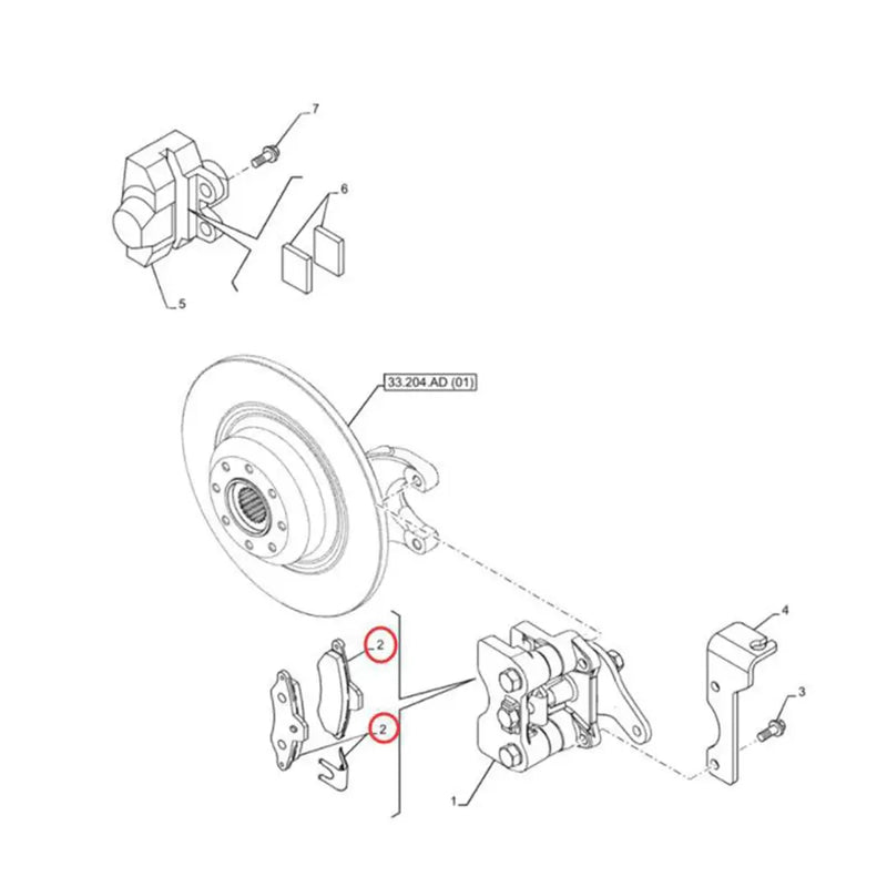 Carica immagine in Galleria Viewer, Brake Pad Kit 47572229 for New Holland W50C W60BTC W60C W70BTC CASE 21F 121F 221F 321F Loader from MyMROmarts