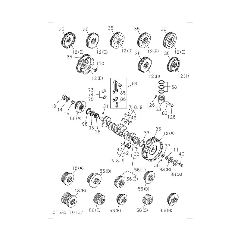 Load image into Gallery viewer, Crankshaft 1-12310-437-0 for Isuzu 6BD1 Engine Hitachi CG45 LX80 Excavator - Engine Parts > Crankshafts & Connecting Rod Components > Crankshaft from MyMROmarts