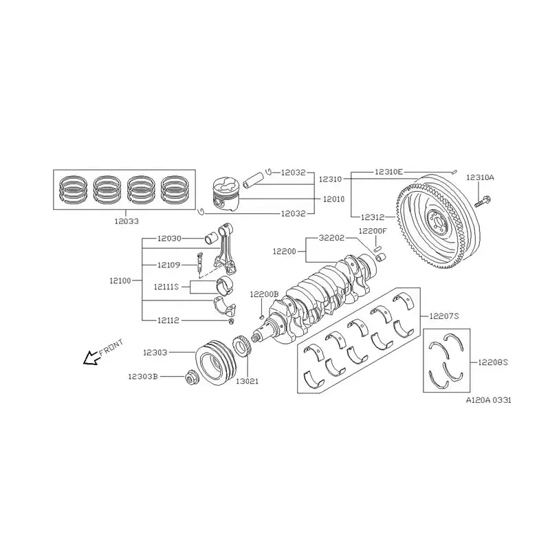 Load image into Gallery viewer, Crankshaft 12200-0T300 for Nissan Engine FD46 FD46T - Engine Parts > Crankshafts & Connecting Rod Components > Crankshaft from MyMROmarts