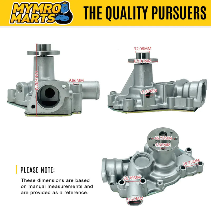 Load image into Gallery viewer, Engine Water Pump 8972541481 fit Doosan Solar 030 035 Hitachi ZX55UR ZAX55 CX75 Kobelco SK75 Kohashi KS35 Komatsu PC35 Excavators Isuzu 3LD1 4LE1 4LE2 Engines - Engine Parts > Cooling System > Engine Water Pump from MyMROmarts