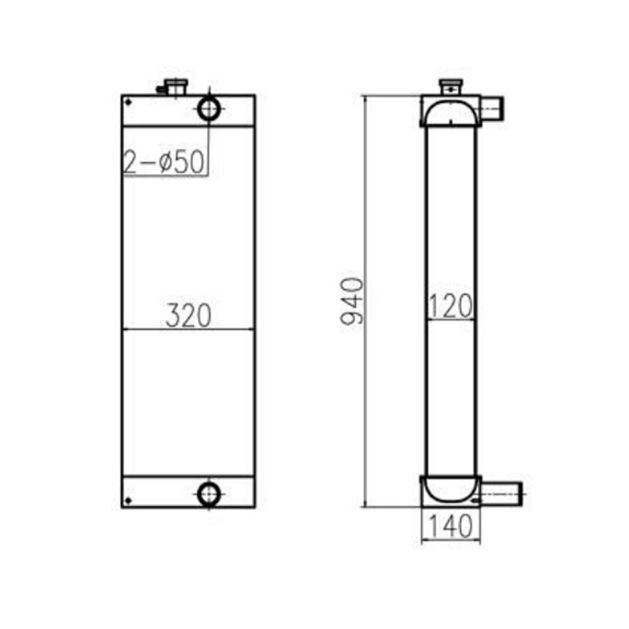 Water Tank Engine Radiator Core ASS'Y For JCB Excavator JS140 JS130LC