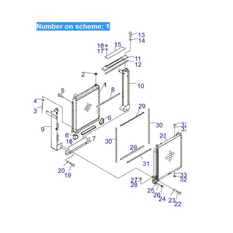 Load image into Gallery viewer, Water Tank Engine Radiator ASS'Y 206-03-72110 For Komatsu Excavator PC220LL-7L PC270-7 PC270LC-7L PC270LL-7L PC290LC-7K PC308USLC-3 - Engine Parts > Cooling System > Engine Radiator from MyMROmarts