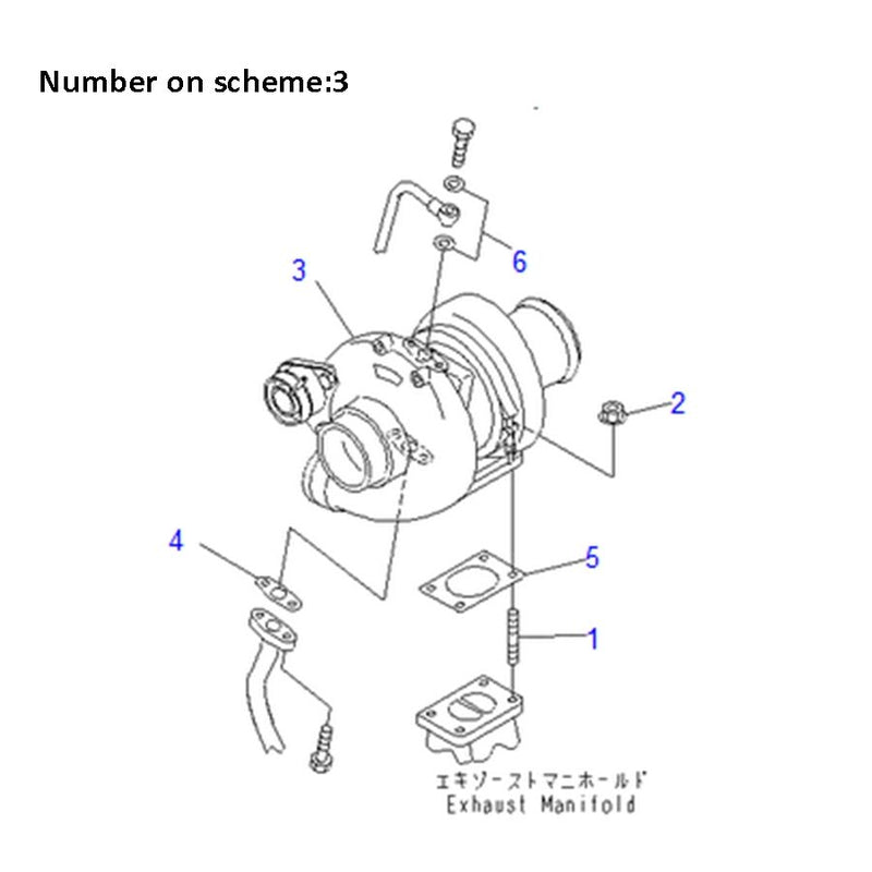 Load image into Gallery viewer, Turbo HX25W Turbocharger 6737-81-8290 For Komatsu PC120-6E0-T2 PC160LC-7 PC128UU-2 PC180NLC-7K Engine SAA4D102E - Engine Parts > Air Intake and Exhaust System > Turbocharger from MyMROmarts