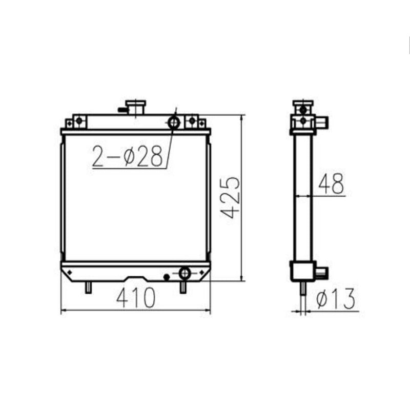 Load image into Gallery viewer, Water Tank Engine Radiator Core ASSY 119255-44501 for Yanmar EE213 - Engine Parts > Cooling System > Engine Radiator from MyMROmarts